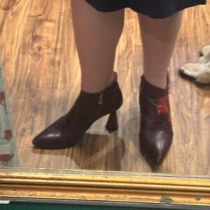 Elegant plum and bright floral Ankle Boots